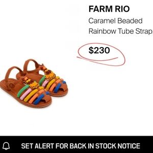 Farm Rio Caramel Beaded Rainbow Tube Strap Sandals Sz. 8